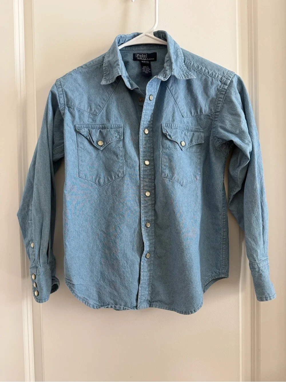 Ralph Lauren Light Denim Western Snap Shirt - Blue